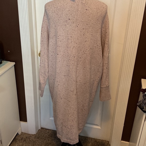 Old Navy Women’s Long Cardigan Sweater sz L Pink with Gray and Wine Speckles NWT - Picture 5 of 6